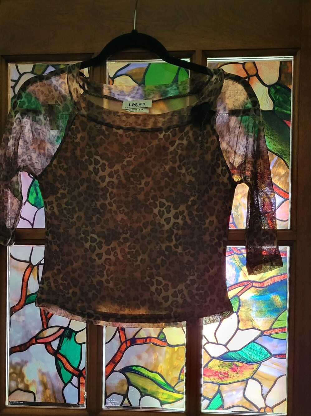 INC International Concepts Brown Leopard Sheer Animal-Print Blouse #13